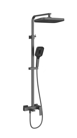 Душевая стойка Vincea Cube VSFS-4C12GM настенная цвет вороненая сталь