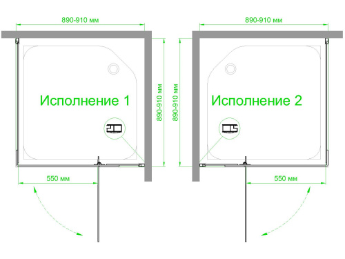 Душевой уголок Royal Bath HPVD RB90HPVD-C-BL 90х90 стекло матовое профиль черный без поддона - фото 4