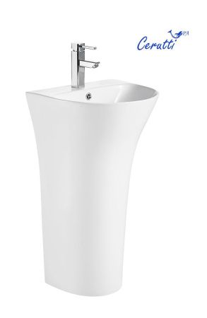 Раковина из сантехнического фарфора Cerutti SPA CT7832 50х40 напольная цвет белый 1 отверстие под смеситель