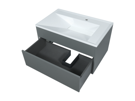 Тумба с раковиной Uperwood Lotus Premium 39340207462 80х50 цвет серый