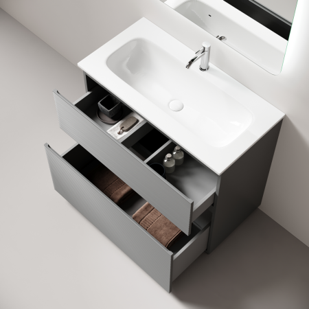 Тумба под раковину Sancos FOLK Floor FL90FES 90х40 напольная цвет серый