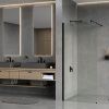 Душевая перегородка Wasserkraft Rur 30W 30W39MB 90х200 стекло прозрачное профиль черный