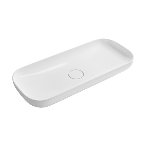 Раковина из сантехнического фарфора Wellsee Croquis 150310000 90х40 накладная цвет белый глянцевый без отверстий под смеситель - фото 2