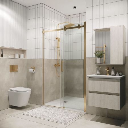 Душевая дверь Grossman Classic 100.K33.04.120.32.00 120х195 стекло прозрачное профиль золото