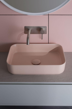 Раковина керамическая Allen Brau Fantasy 4.11021.SM 50х36 накладная цвет розовый без отверстий под смеситель