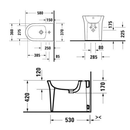 Биде напольное Duravit White Tulip 2293100000 цвет белый
