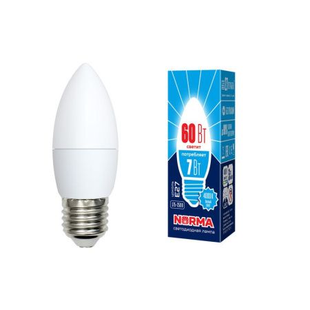 Лампа светодиодная Volpe LED-C37 LED-C37-7W/NW/E27/FR/NR картон