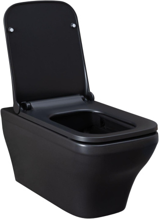 Чаша унитаза подвесная Allen Brau Infinity 4.21011.31 цвет черный матовый без сиденья безободковая каскадный смыв