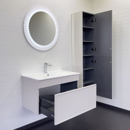 Тумба с раковиной Comforty Мадрид 00-00018685CF 80х50 подвесная цвет серый