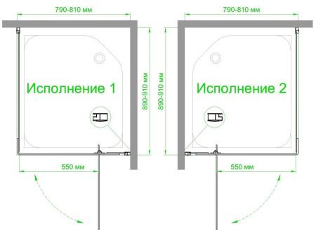 Душевой уголок Royal Bath HPVD RB8090HPVD-C 90х80 стекло матовое профиль белый без поддона
