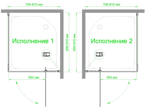 Душевой уголок Royal Bath HPVD RB8090HPVD-C-BL 90х80 стекло матовое профиль черный без поддона - фото 4