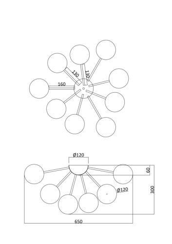 Светильник потолочный Freya Alexis FR5120CL-09G - фото 2
