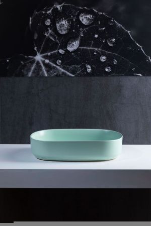 Раковина керамическая Allen Brau Fantasy 4.11022.MT 60х40 накладная цвет зеленый без отверстий под смеситель