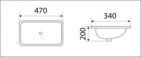 Раковина из санфаянса CeramaLux 540N 47х34 встраиваемая цвет белый