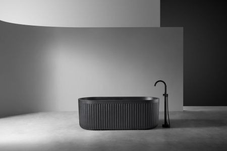 Ванна из искусственного камня Abber Stuttgart AM9925B 170х75 отдельностоящая овальная с каркасом