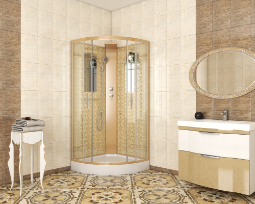 Душевая кабина Niagara Luxe 7715GBK 90х90 четверть круга - фото 2