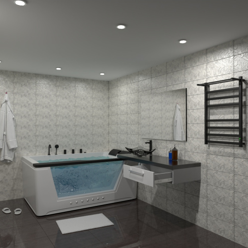 Полотенцесушитель Маргроид 8110 профильный 8110-8050-5179-9005 53х81 электрический черный матовый - фото 3