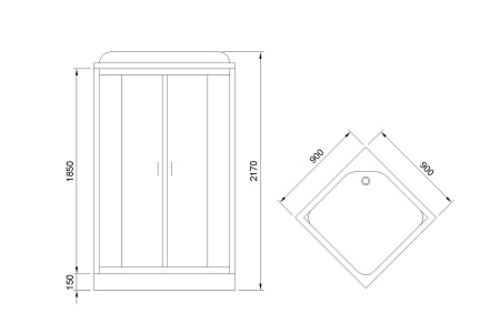 Душевая кабина Royal Bath HP RB90HP4-MM 90х90 квадратная с крышей ориентация универсальная