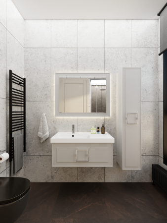 Тумба с раковиной La Fenice CUBO NFNC-01-CUB-C-90-3-90L 90х50 подвесная цвет бежевый