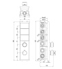 Внешняя часть смесителя на 3 потребителя Wonzon & Woghand WW-INF163B-CR настенный хром с термостатом