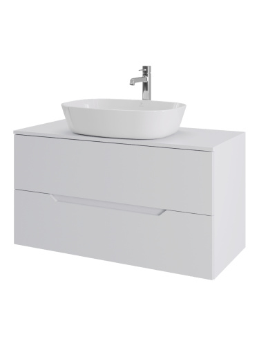 Тумба с раковиной Orange Line Li-100TuwMDF+B08-500W 101х46х68 - фото 2