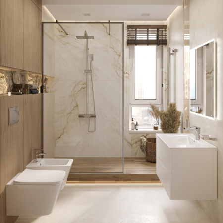 Душевая стойка Bond Cube B03-9400 настенная цвет хром глянцевый с термостатом