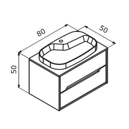 Тумба под раковину Orka Galia 3004160 80х50 подвесная цвет коричневый