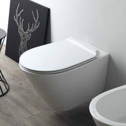 Чаша унитаза подвесная Simas Gambassi GA18bi цвет белый без сиденья безободковая каскадный смыв