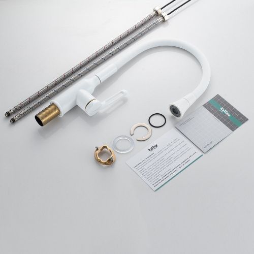 Смеситель для кухни Raffine F303C-1 на мойку белый - фото 4