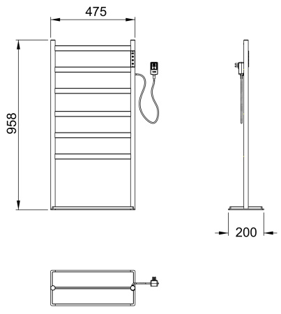 Полотенцесушитель Wonzon & Woghand Essen WW-A406-BR 48х96 электрический никель