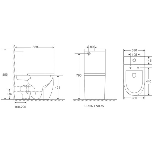Унитаз WeltWasser WW MERZBACH 011 XL GL-WT (10000012096) напольный с бачком - фото 2