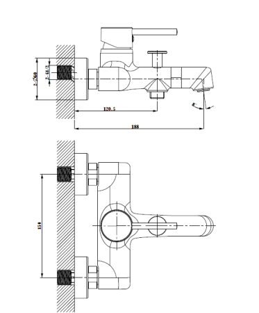 Смеситель для ванны AltroBagno Metropoli AltroBagnoMetropoli0219OrSp настенный золото матовое