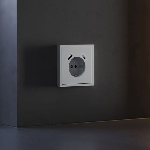 Накладка для розетки с заземлением и защитными шторками, с USB A+C VOLTUM S70 VLS001016 - фото 4
