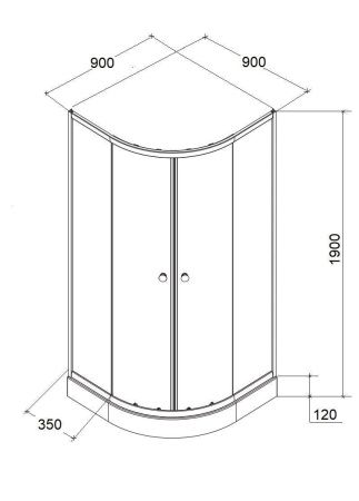 Душевой уголок Parly ZE911B 90х90 стекло прозрачное профиль черный с поддоном