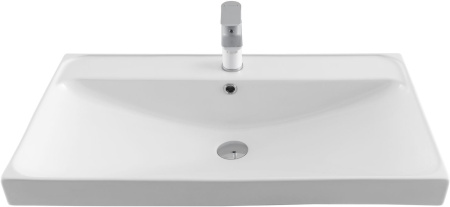 Раковина керамическая Aquanet Flash 00333268 81х47 полувстраиваемая цвет белый 1 отверстие под смеситель