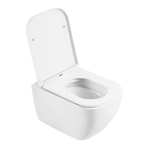 Унитаз подвесной BelBagno ALPINA BB10100CHR/SC белый с сиденьем микролифт безободковый каскадный смыв - фото 2