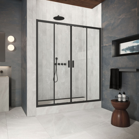 Душевая дверь Vegas-Glass Z2P Protec Z2P Protec h1900 210 02М crystalvision 210х190 стекло прозрачное профиль черный матовый