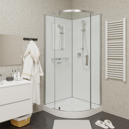 Душевая кабина Cerutti SPA KORRA90T 90х90 четверть круга без крыши ориентация универсальная