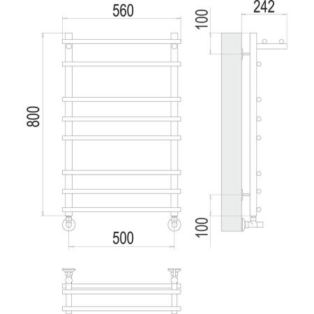 Полотенцесушитель водяной Terminus 4670078529503 55х80 хром