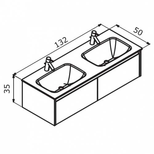 Тумба с раковиной Orka Lisbon 5001441 132х50х35 цвет серый матовый - фото 5