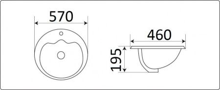 Раковина из сантехнического фаянса CeramaLux 316 60х50 встраиваемая цвет белый без отверстий под смеситель