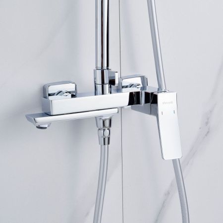 Душевая стойка Shevanik S4436 настенная цвет хром