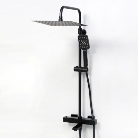 Душевая стойка WasserKRAFT A29901 настенная цвет черный с термостатом