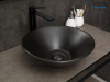 Раковина керамическая Gid Esfera 53383 40х40 накладная цвет черный без отверстий под смеситель