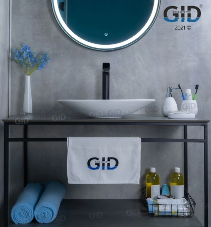 Раковина керамическая Gid Lago 51110 50х40 накладная цвет белый без отверстий под смеситель