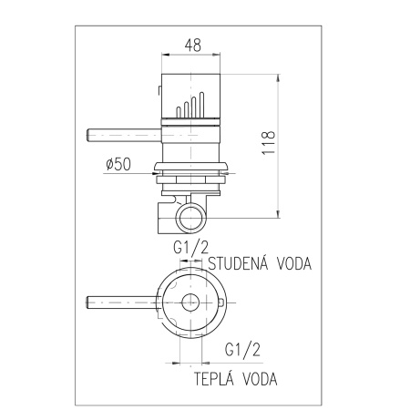 Смеситель для душа RavSlezak X184T встраиваемый в стену хром
