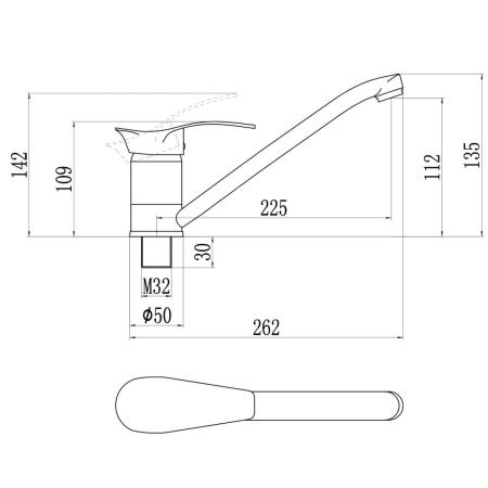 Смеситель для кухни Savol S-T4906 на мойку хром