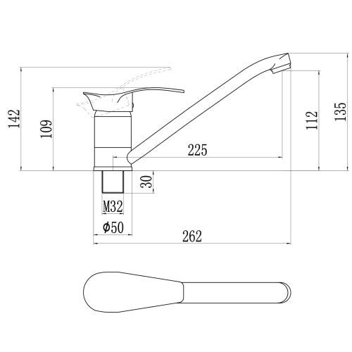 Смеситель для кухни Savol S-T4906 на мойку хром - фото 3