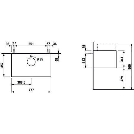 Тумба под раковину Laufen Sonar 4.0541.5.034.142.1 80х50