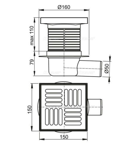 Душевой трап Alcadrain APV5411 - фото 2